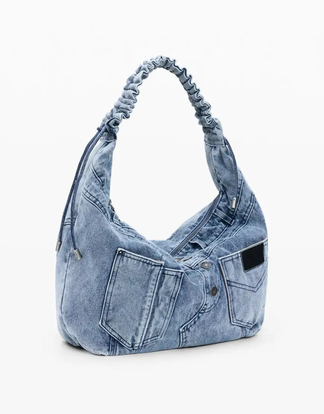  Desigual Medium Denim Bag In Blue 