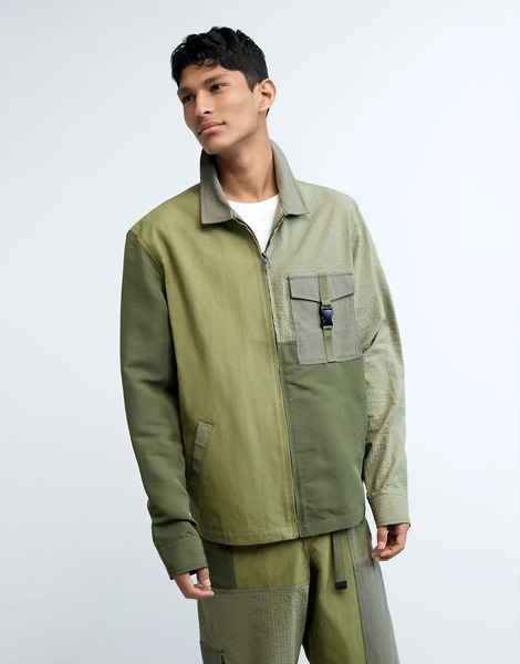  Desigual Military Jacket Pockets In Green 