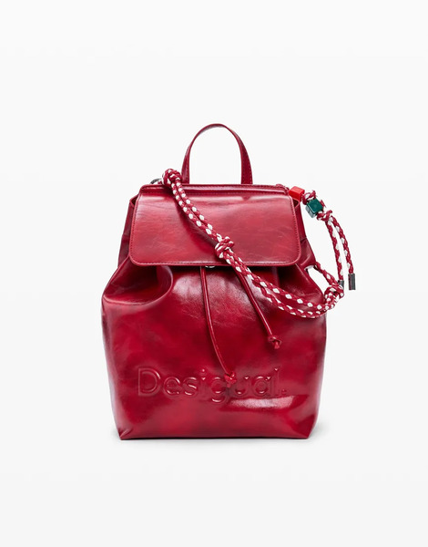  Desigual Small Backpack Logo In Red 
