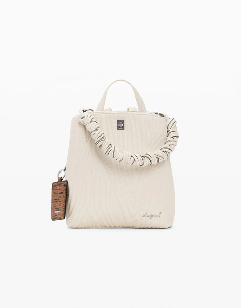  Desigual Small Backpack With Engravings In Beige Neutral 