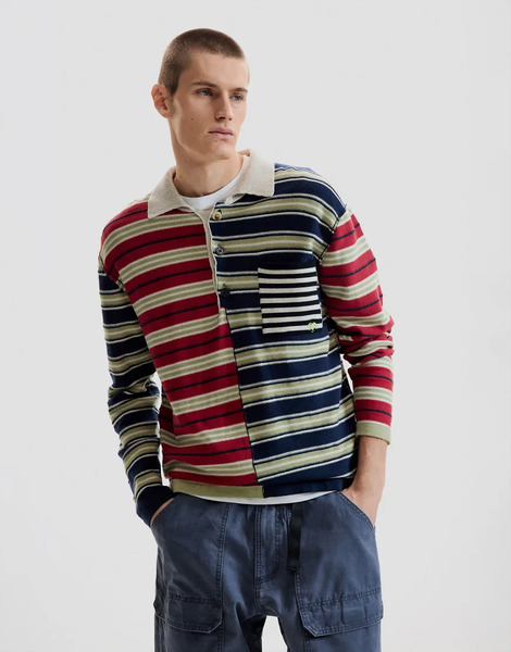  Desigual Striped Sweater In Blue Navy 
