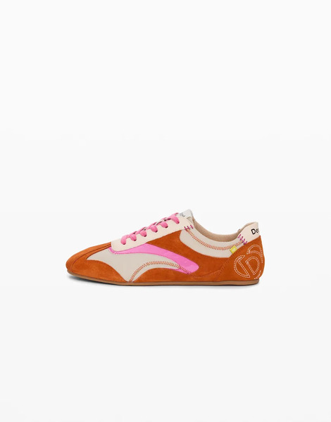  Desigual Two Tone Sneaker In Orange 