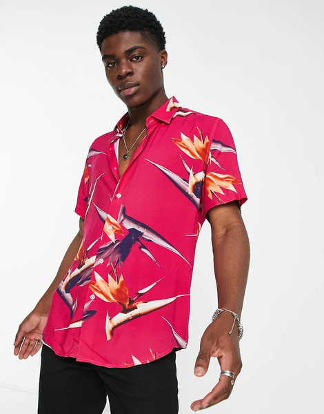  Devils Advocate Shirt In Pink Floral 