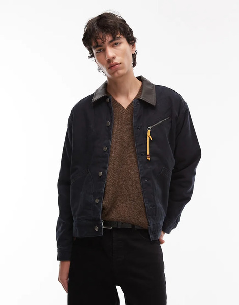  Dickies Apac Padded Canvas Jacket In Navy 