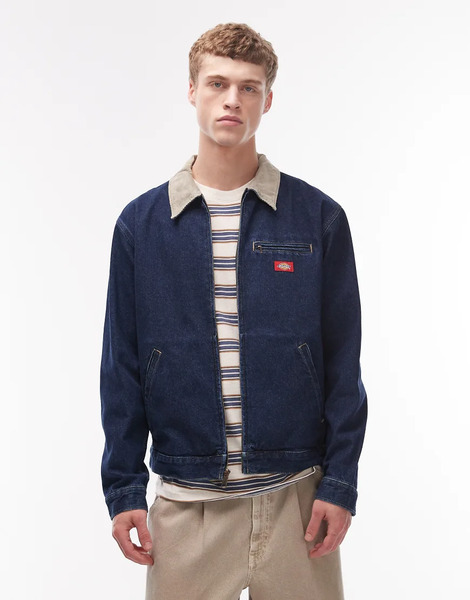  Dickies Denim Painter Jacket In Dark Indigo Blue 