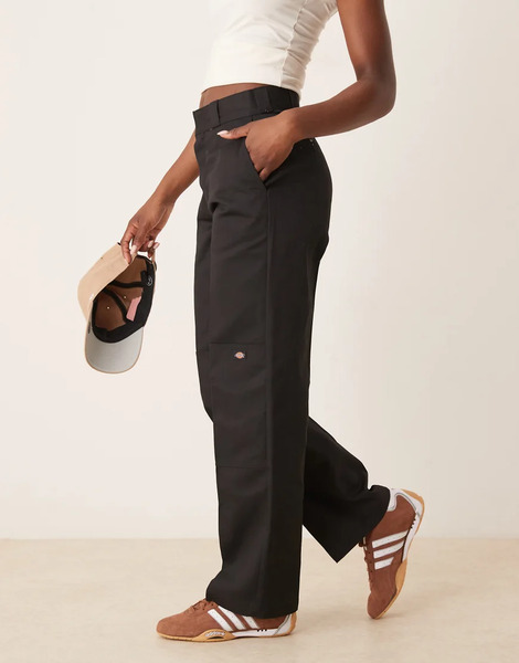  Dickies Double Knee Work Trousers In Black 