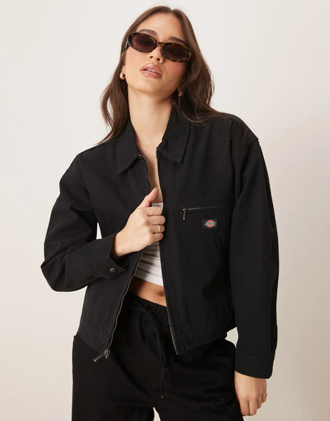  Dickies Duck Canvas Jacket In Black 