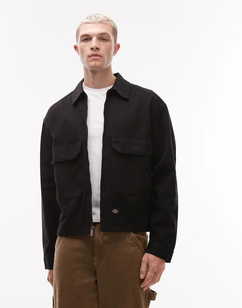  Dickies Fort Smith Trucker Jacket In Black 