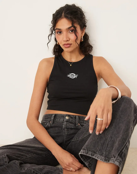  Dickies Powers Vest With Central Logo In Black 