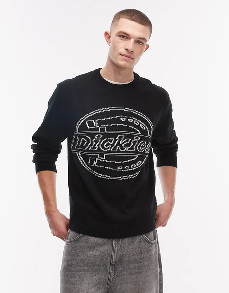  Dickies Union Jacquard Sweater In Black 