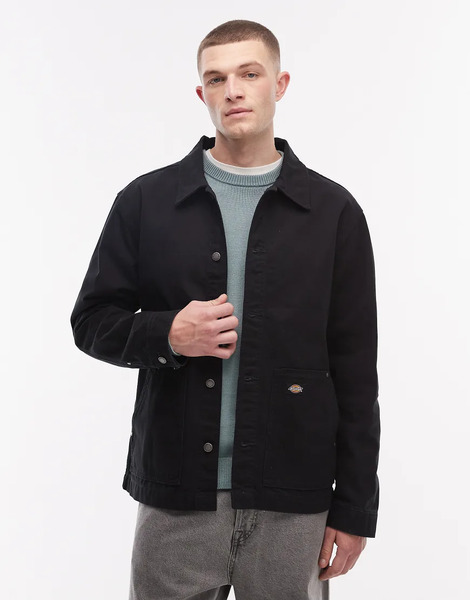  Dickies Unlined Canvas Barn Jacket In Black 