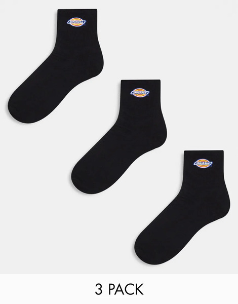  Dickies Valley Grove Mid 3 Pack Socks Multipack In Black 