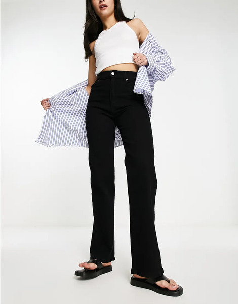  Dr Denim Moxy Straight Jeans In Black 