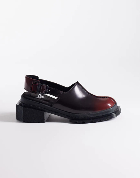  Dr Martens Maybole Square Toe Mule In Cherry Red 