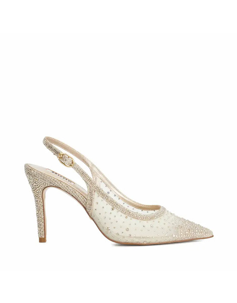 Dune London Compassionate Slingbacks In Gold Multi 