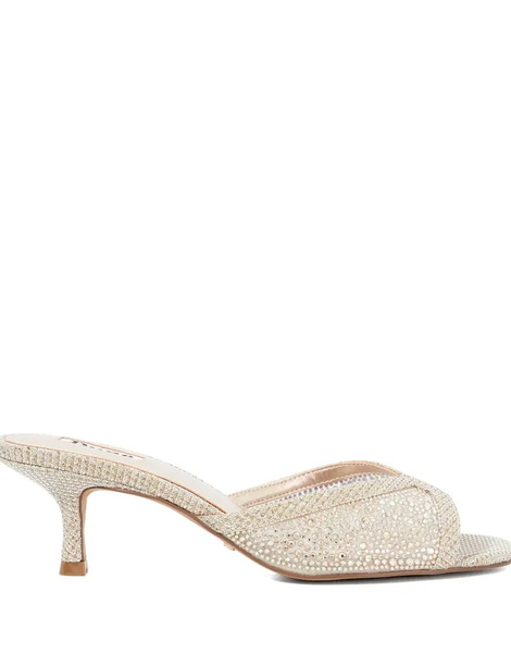  Dune London Milo Mules In Gold Multi 