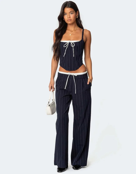  Edikted Peekaboo Drawstring Pants In Black 