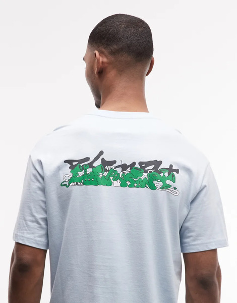  Element Back Print Graphic T Shirt In Light Blue Red 