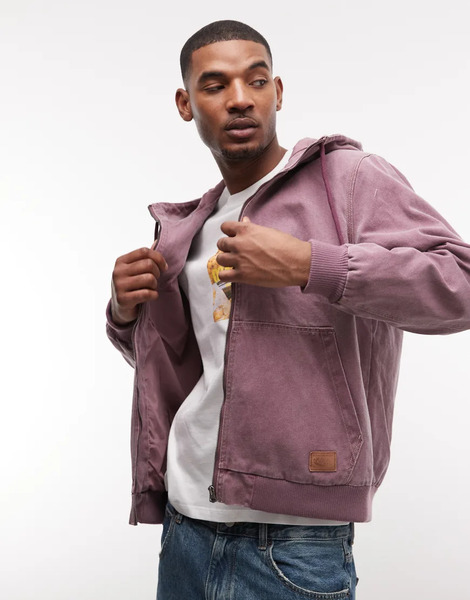  Element Dulcey Canvas Hooded Jacket In Washed Pink Neutral 