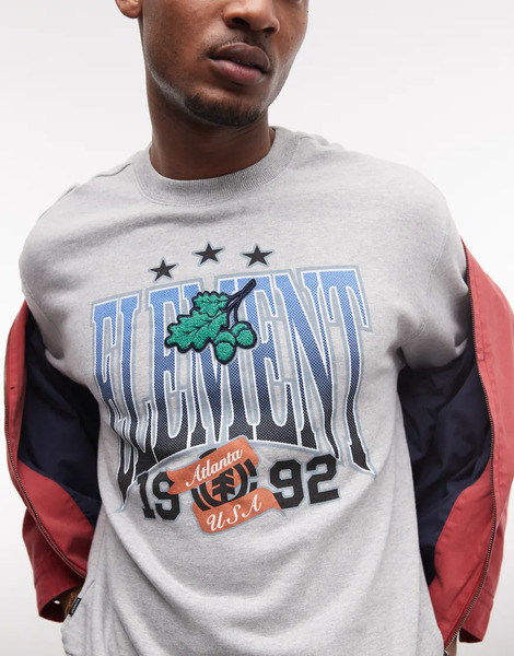  Element Graphic Sweatshirt In Grey Red 