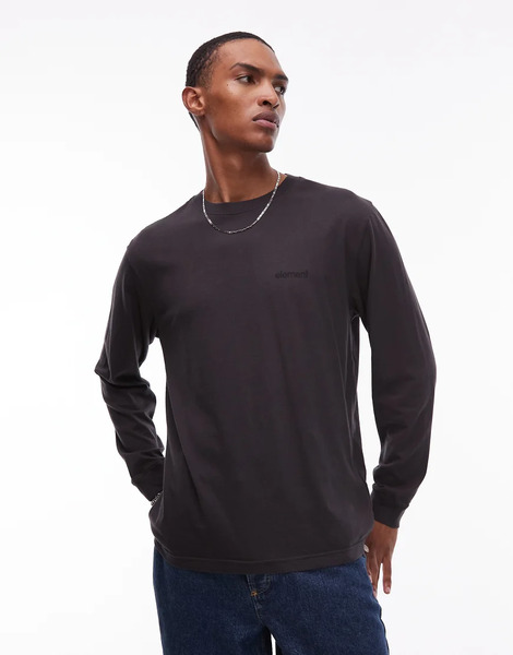  Element Lowcase Logo Long Sleeve T Shirt In Black 