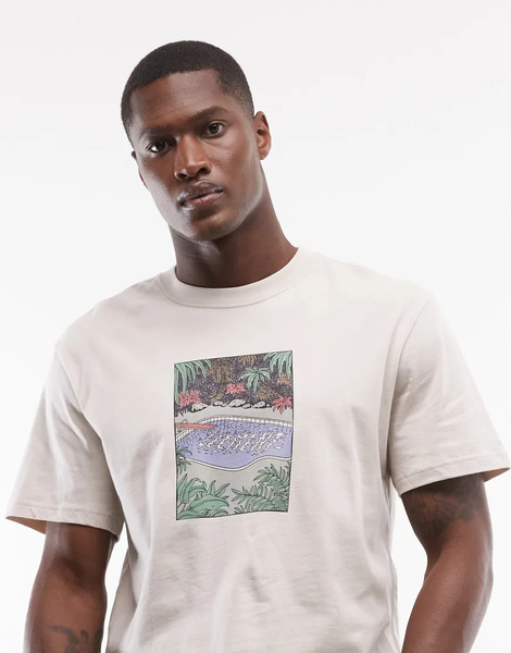  Element Poolside Chest Graphic T Shirt In Off White Blue 