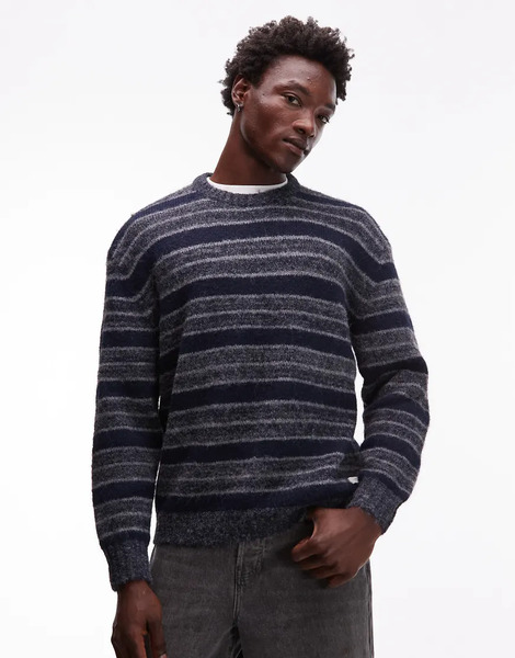  Element Shoreton Striped Knit Jumper In Blue 