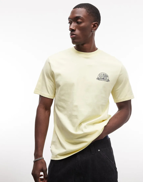  Element Spinner Graphic Back Print T Shirt In Yellow 