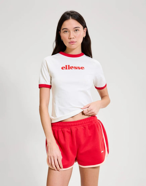  Ellesse Albenga Tee In Off White/red 