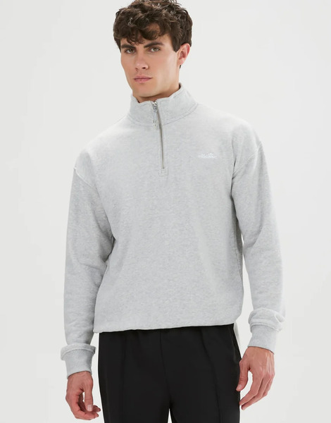  Ellesse Arivalo 1/4 Zip Top In Light Grey Marl 