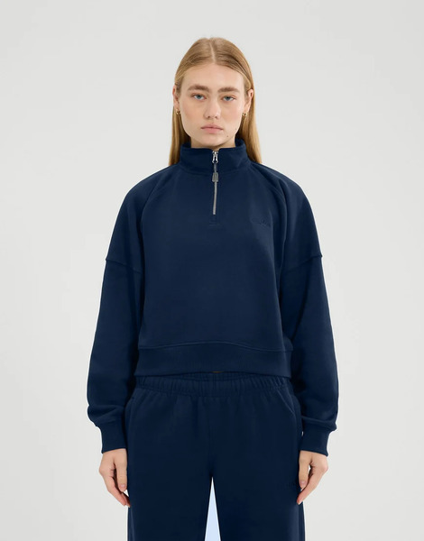  Ellesse Carrera 1/4 Zip Sweatshirt In Navy 