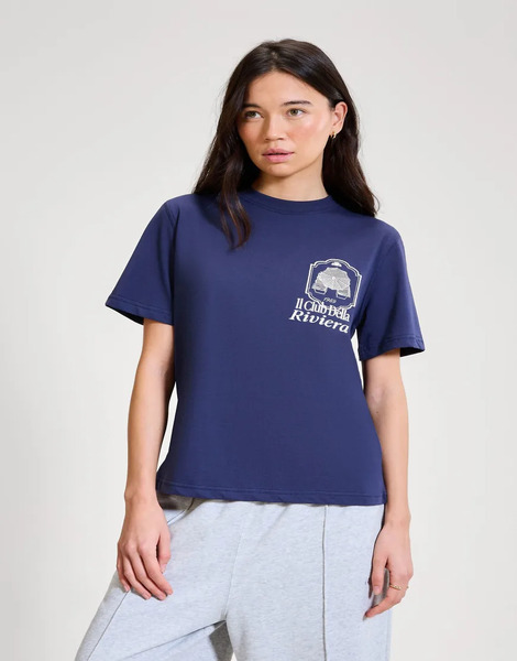  Ellesse Citronello Tee In Dark Blue/off White 