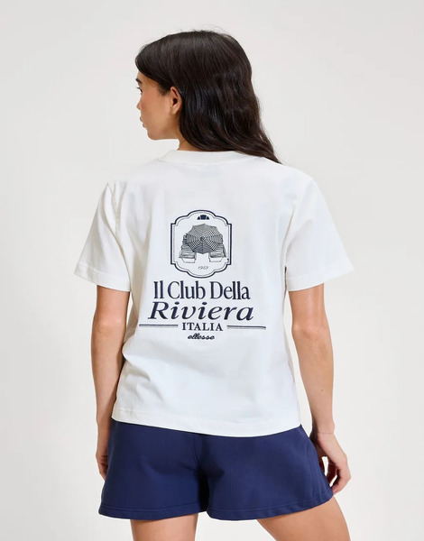  Ellesse Citronello Tee In Off White/dark Blue 