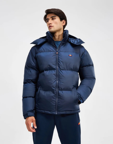  Ellesse Dappiani Long Sleeve Padded Jacket In Navy 