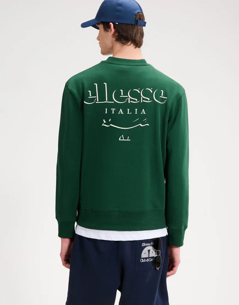  Ellesse Scroll Sweatshirt In Dark Green 