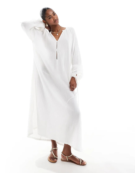  Esmee Oversized Beach Summer Dress In White 