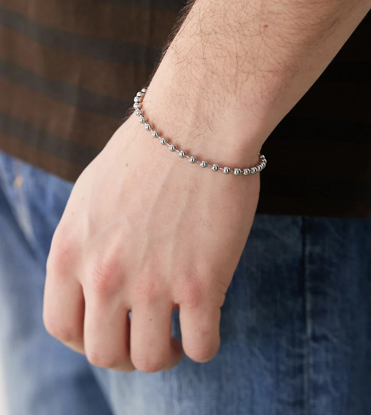 Faded Future Ball Chain Bracelet In Silver 
