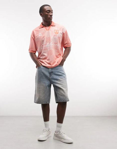  Faded Store Denim Jorts In Washed Blue 