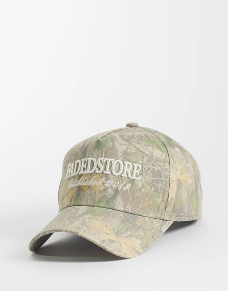  Faded Store Established 5 Panel Cap In Camo Print Multi 