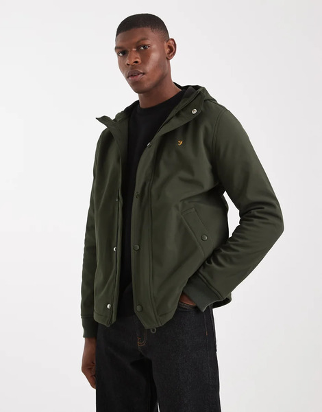  Farah Brydon Softshell Jacket In Dark Green 
