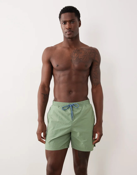  Farah Colbert Drawstring Logo Swim Shorts In Green 