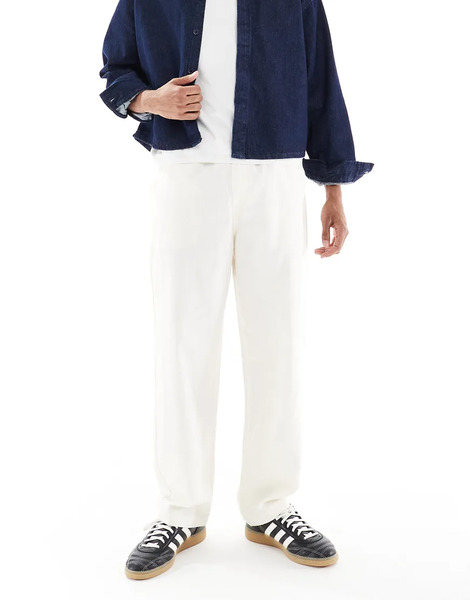  Farah Greenport Drawstring Trousers In Ecru 