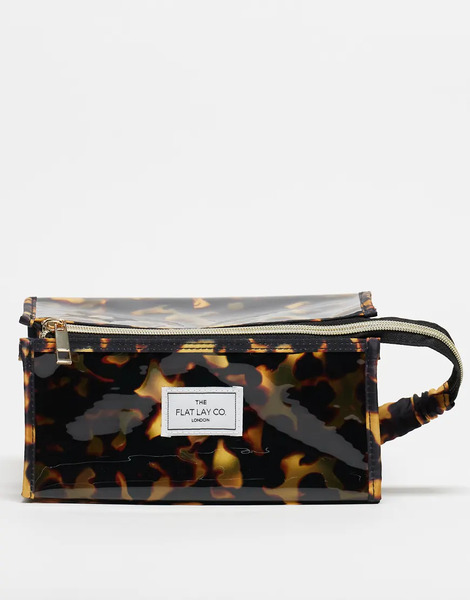  The Flat Lay Co. X Asos Exclusive Jelly Box Bag In Tortoise Shell Brown 