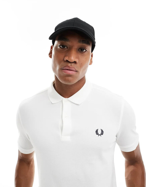  Fred Perry Plain Polo Shirt In White 