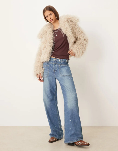  Free People Moonlight Faux Fure Jacket In Tea Neutral 