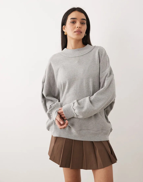  Free People Palm Springs Turtle Pullover In Heather Grey 