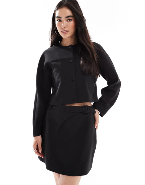  French Connection Azra Tailored Mini Skirt In Black 