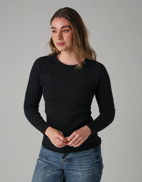  French Connection Cosy Soft Touch Crew Neck Raglan Jumper In Black 