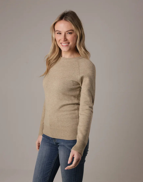  French Connection Cosy Soft Touch Crew Neck Raglan Jumper In Camel Neutral 