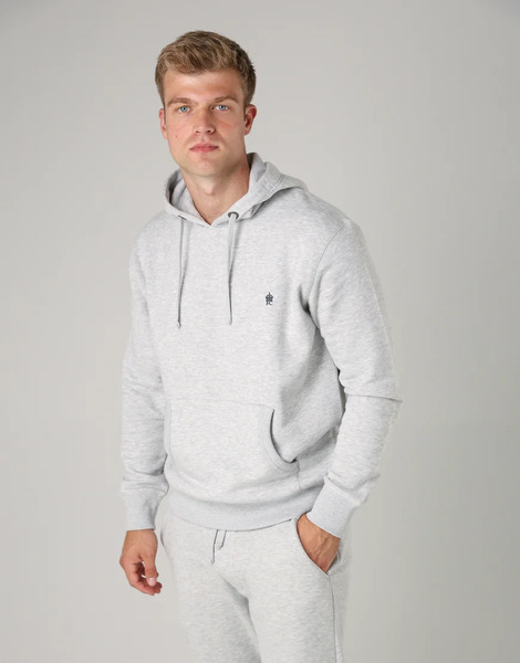  French Connection Cotton Blend Hoody In Light Grey 